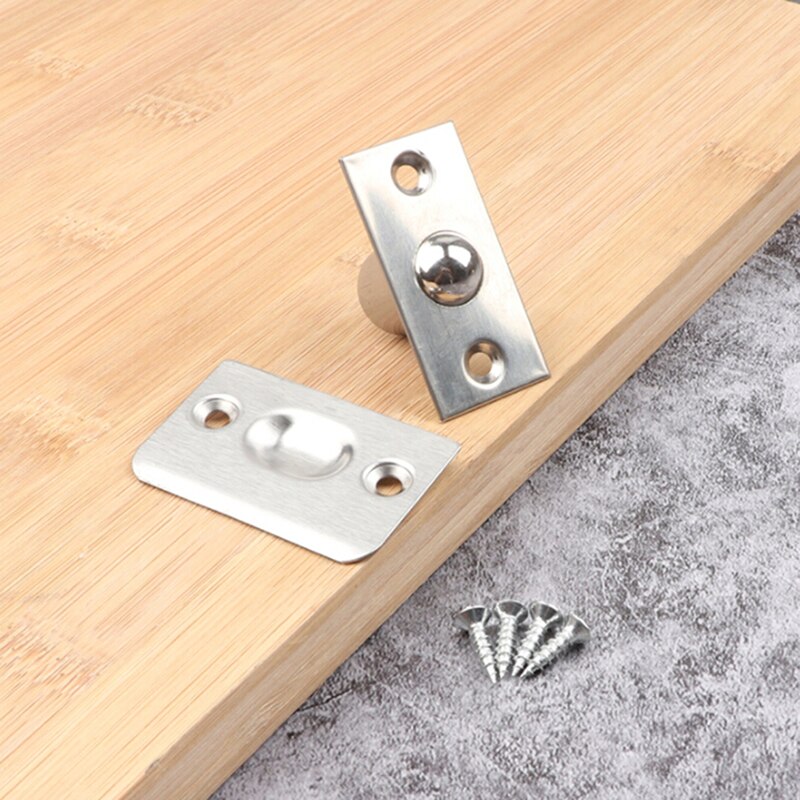 Silver Stainless Steel Closet Door spring Ball Catch Home Cabinet Door Latch
