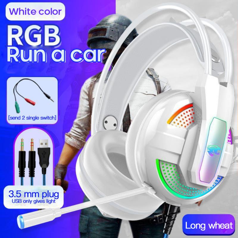 Casque filaire ordinateur portable jeu casque lumineux avec Microphone 4D effets sonores lumineux graves lourds écouteurs pour PC