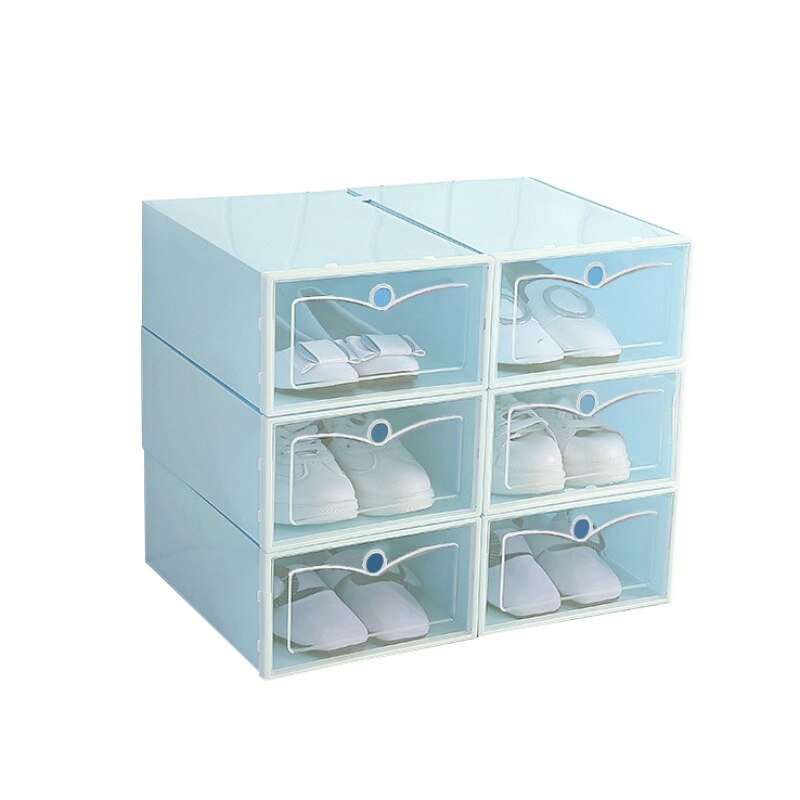 Foldbar diy sko kasse skuffe skillevæg hjem sko kasse plast gennemsigtig opbevaring sko kasse skuffe arrangør husholdning opbevaring: Sl-s