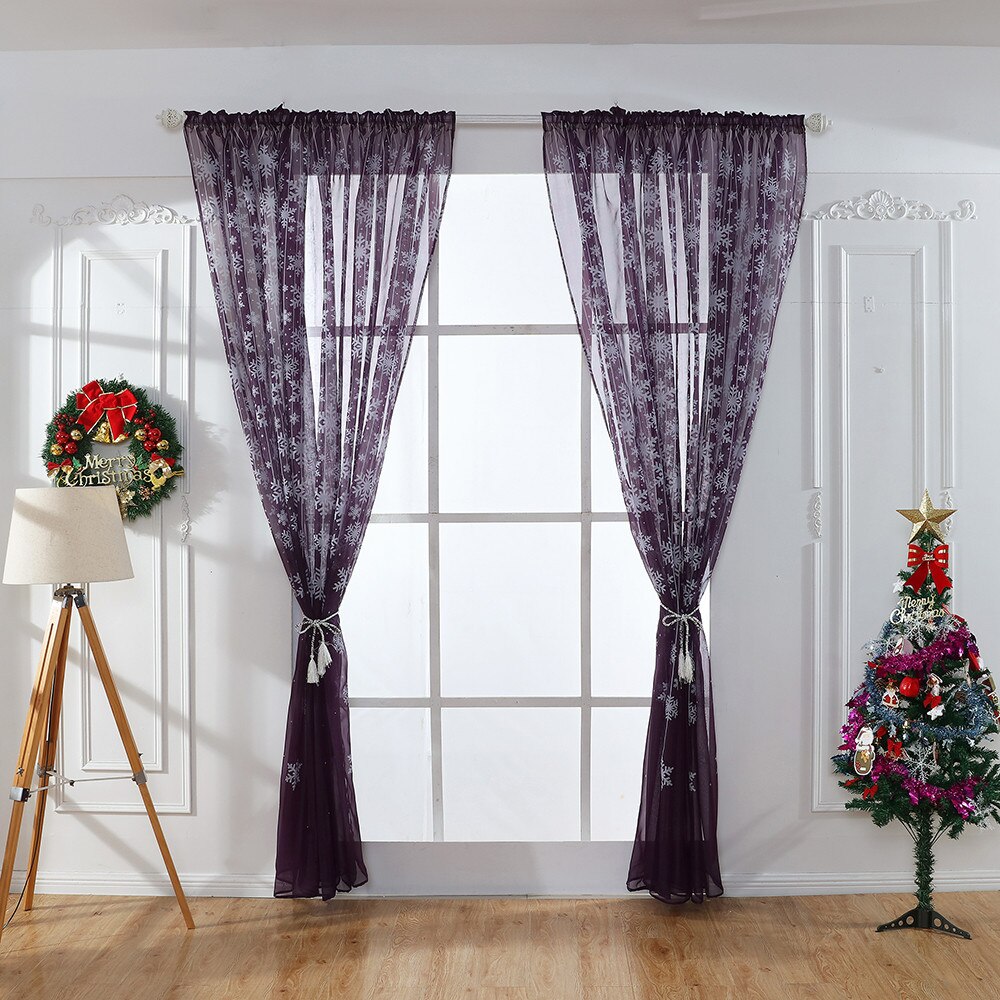 TK1 Luxury Christmas snowflakes Curtains Kitchen Window Living Room Panel Jacquard Fabrics Door Wedding Decoration