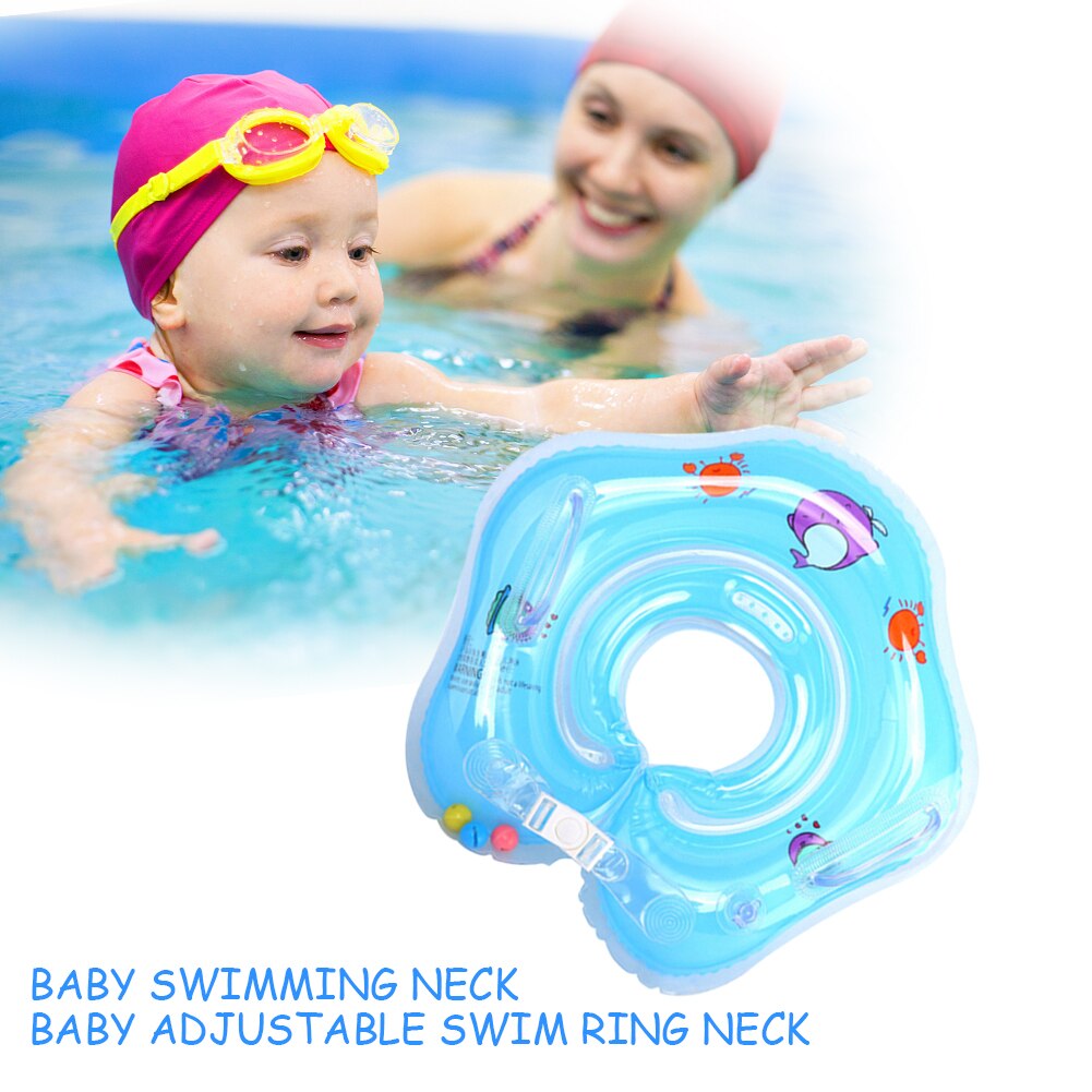 Nyfödd baby simkrage säker justerbar flytande cirkel uppblåsbara leksaker simring pool badtillbehör #37