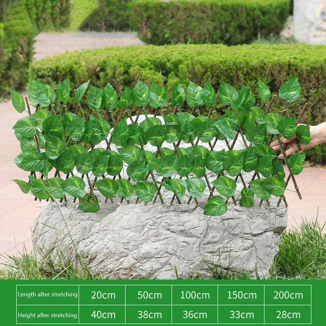 Retractable Fence UV-proof Garden Yard Screening Wall Artificial Hedge: Green leaf