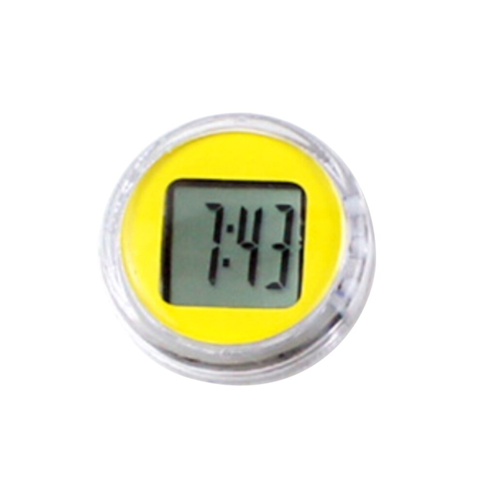 Mini Digital Clock Waterproof Mini Motorcycle Bike Sticky Digital Display Clock Watch Office Decor motorbike accessories: Yellow