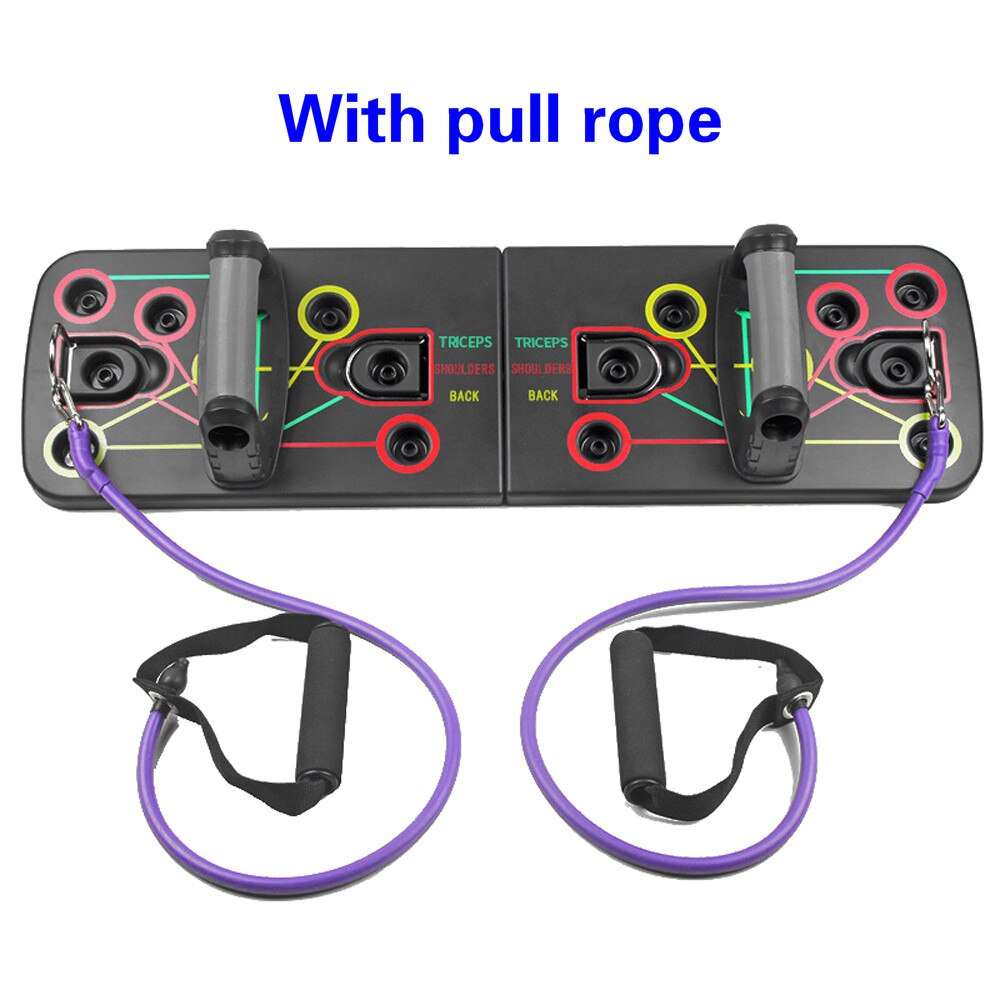 9 in 1 Push Up Rack Board Men Women Comprehensive Home Exercise Push-up Stands Body Building Training System Fitness Equipment: With pull rope