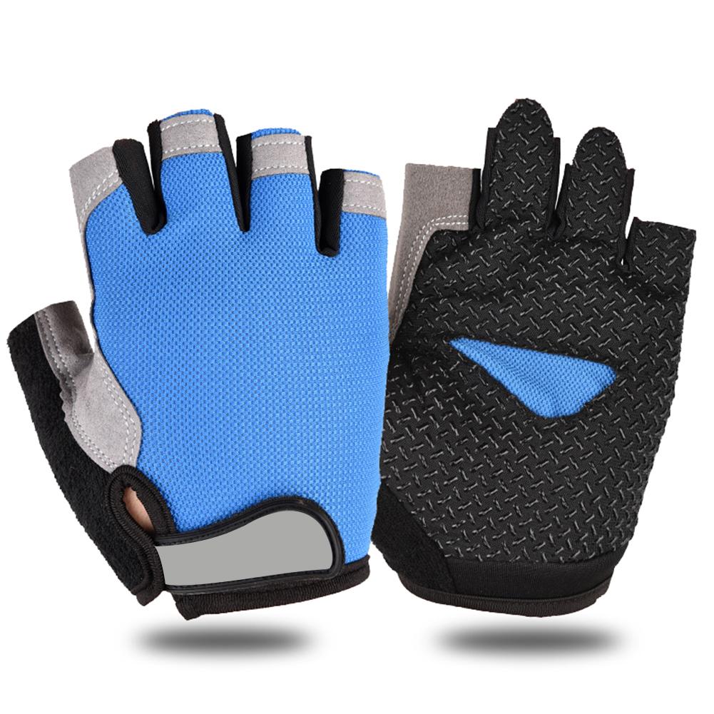 Cycling Gloves Half Finger Anti-slip Bike Bicycle Gloves Breathable for Summer Outdoor Sports Men Women Motorcycle MTB Road Bike: Blue / L