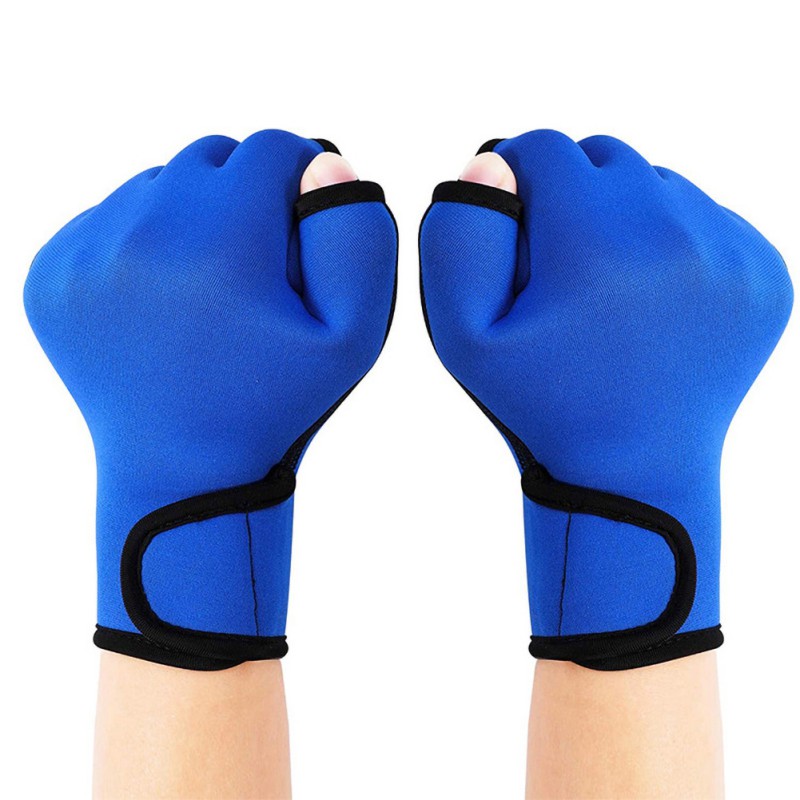 1 paar Schwimmen Tauchen Handschuhe Aquatische Fitness Wasser Widerstand Aqua Fit Paddle Training Finger Handschuhe