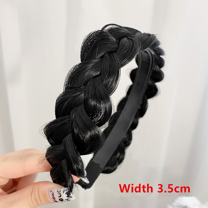 Peluca sintética para mujer, bandas para el cabello trenzadas torcidas, trenzas de , accesorios para el cabello, diadema natural bohemia elástica para: Gris