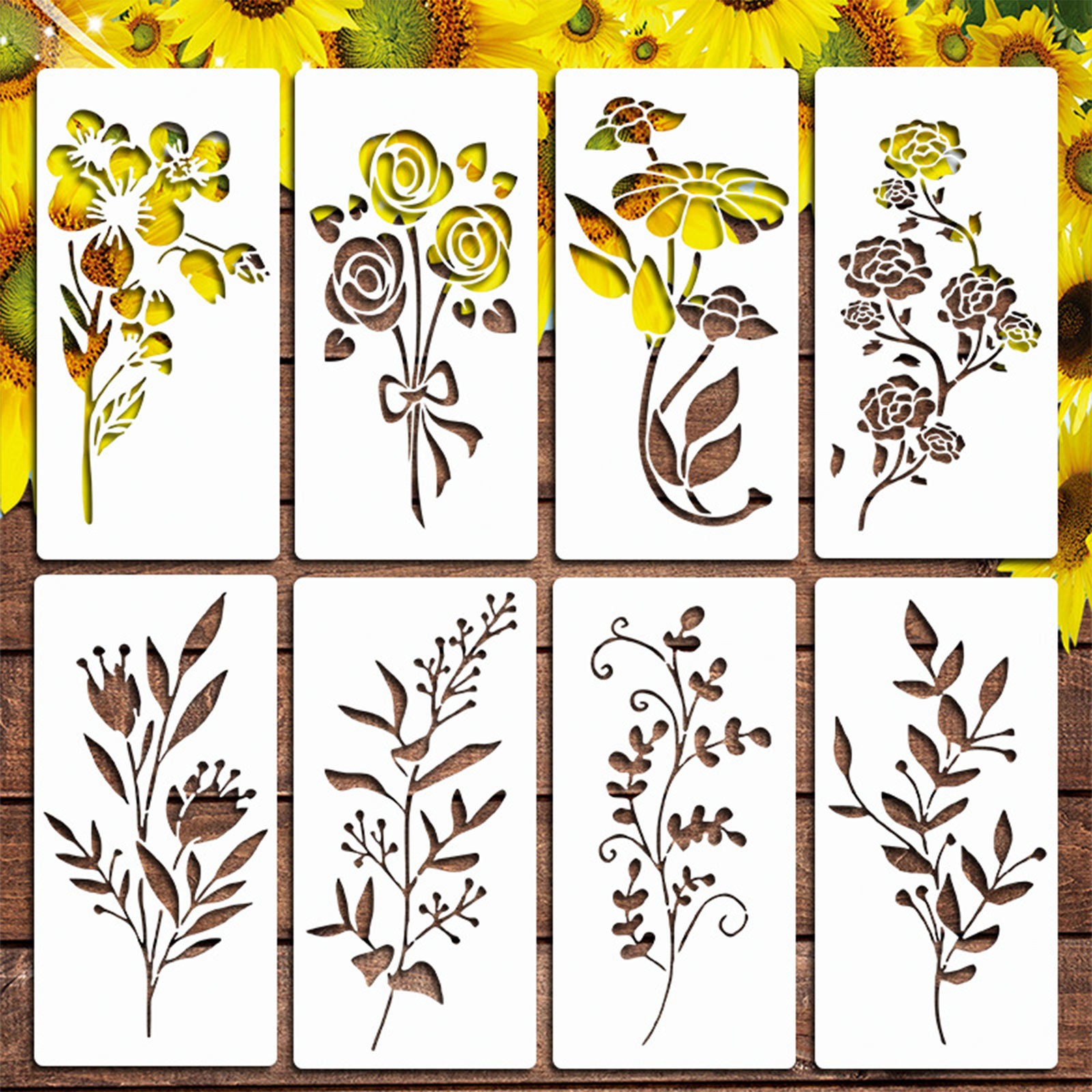 Wildflower-schildersjablonen kunnen worden hergebruikt voor het schilderen van bloemen en planten. huisdier graffiti is wasbaar DIY