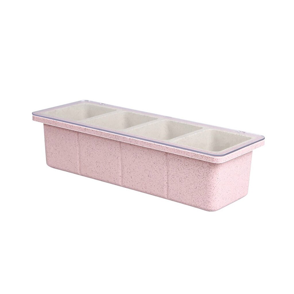 Kryddställ kryddkrukor låda förvaringsbehållare krydda burk köksredskap hem trädgård dekorativa förnödenheter verktyg: Rosa