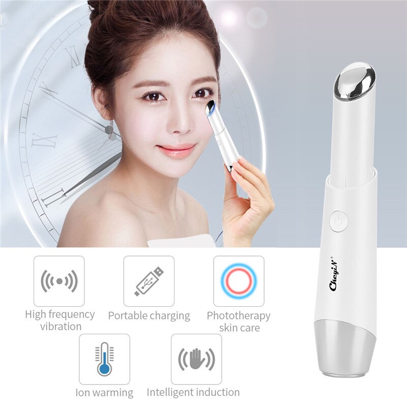 Trillingen Oog Massager Led Photon Lichttherapie Oogzorg Bar Ionische Warming Eye Lifting Massage Stok Lip Schoonheid Instrument