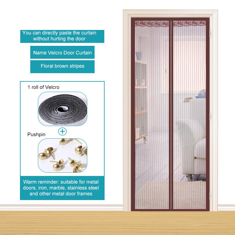 Sommer anti mygge insekt flue bug gardiner magnetisk net automatisk lukning dør skærm køkken gardin: Kaffe / 120 x 210cm