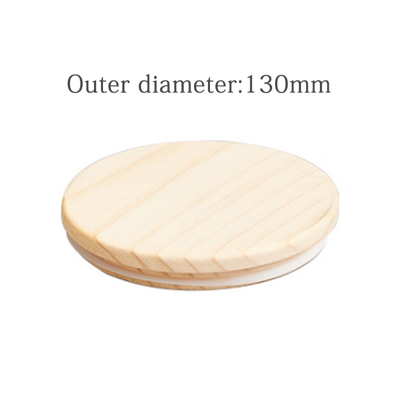 Natural Pine Wooden Cover Lid Reusable Kitchen Tissue Bottle Sealing Cap Canned Storage Mason Jar Lids Wide Mouth Cover Wood Lid: 130mm