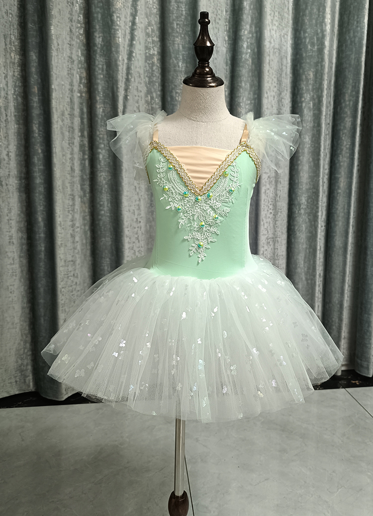 Disfraz de hada bailarina para de graduación, vestido azul con lentejuelas y flores para niñas, Ropa de baile, leotardo de Ballet gimnástico, tutú, novedad de 2023