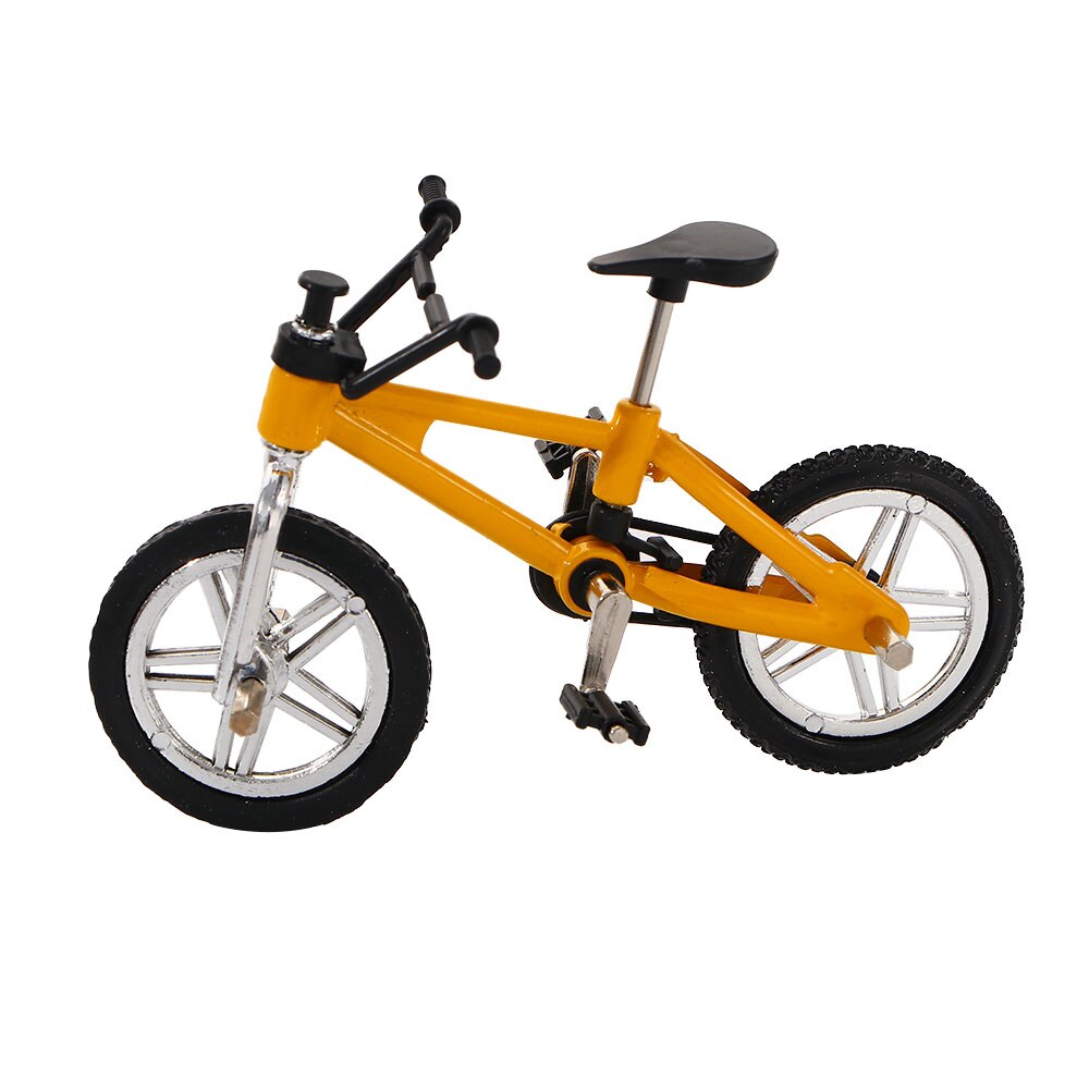 1 Pcs Finger bmx Bike Toys for Boys Mini Bike With Brake Rope Alloy bmx Functional Mountain Bicycle Model Toys for Children: yellow bmx bike