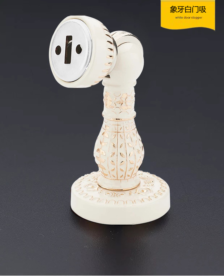 Retro Zinklegering Magnetische Deur Stop Stopper Holder Catch Floor Deur Demper Deurstopper: ivory white