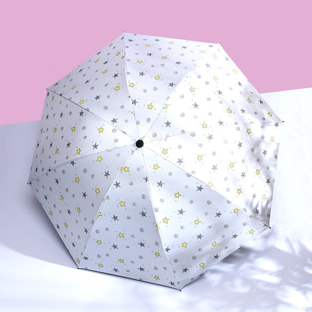 estrellas impresión plegable impermeable a prueba de viento Anti UV Mini sombrilla Parasol