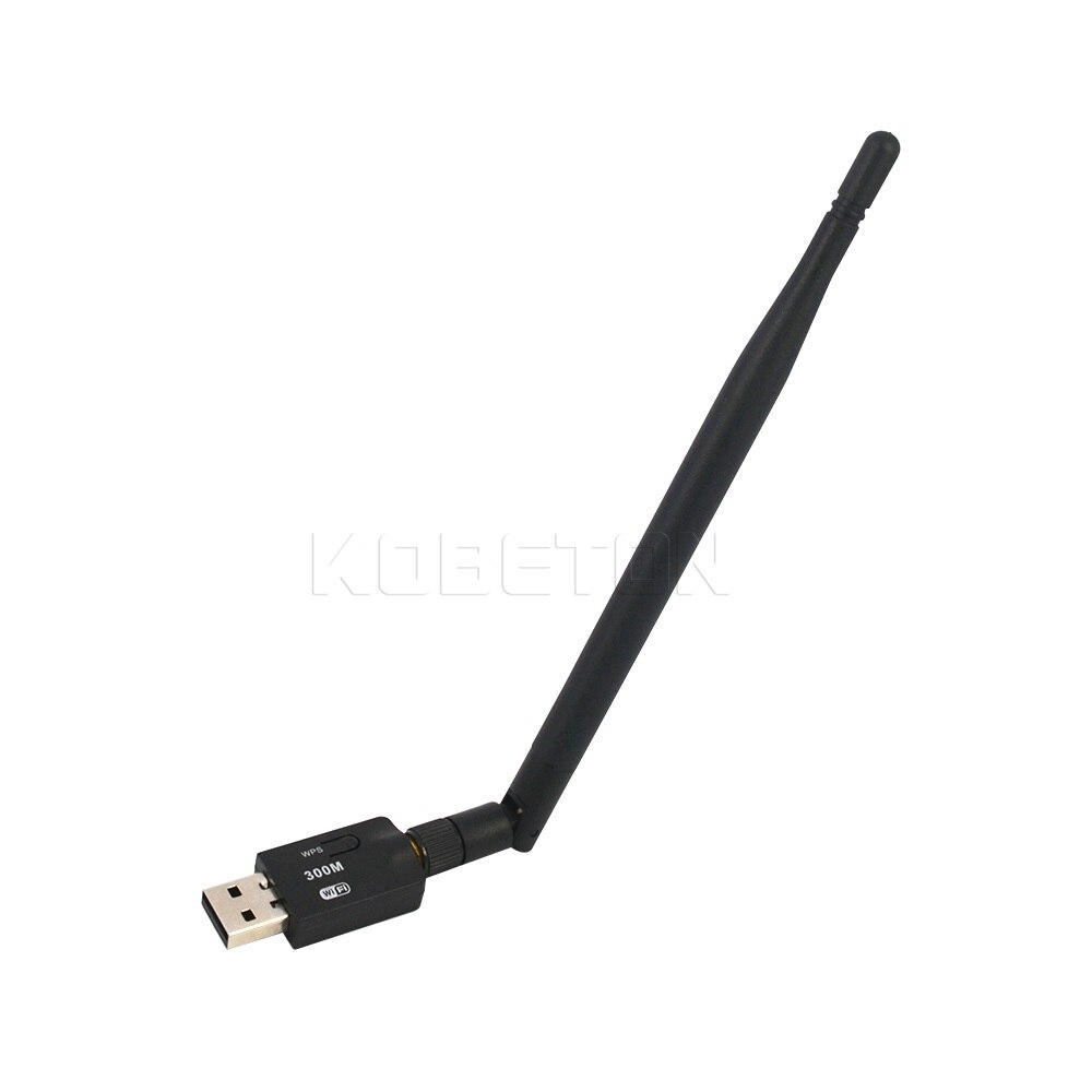 KEBETEME haute vitesse 300 Mbps Mini sans fil USB WiFi adaptateur carte lan avec antenne externe et bouton de fonction WPS pour ordinateur portable