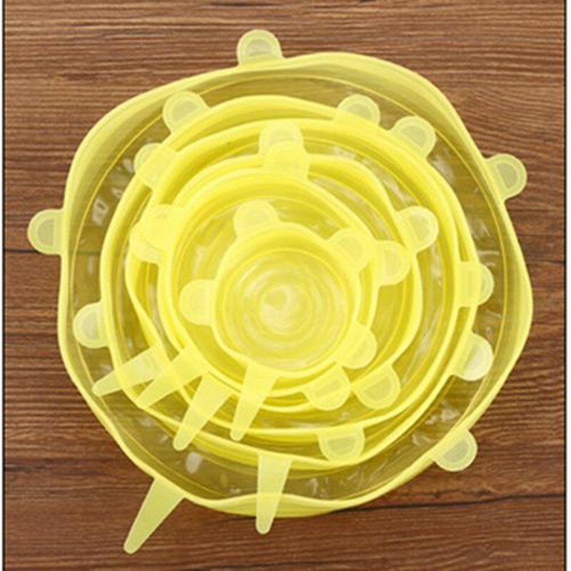 Silicone Fresh Covers 6 Pcs /Set Stretchable Silicone Covers Fresh-keeping Covers Reusable Stretch Pot Lids Cover Cookware Parts: 03 6pcs