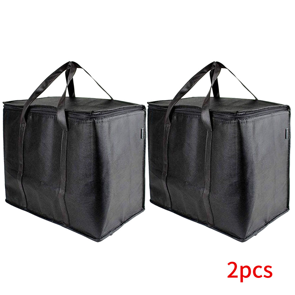 2 Pcs Met Handvat Geïsoleerde Boodschappentassen Draagbare Opvouwbare Herbruikbare Rits Sluiting Duurzaam Winkelen Zware Vrijstaande