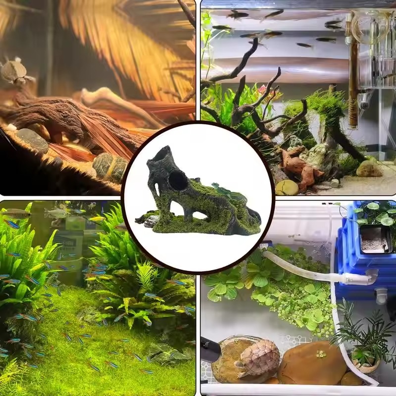 Hars Reptiel Verbergen Grot Terrarium Decoratie Hagedissen Slang Schildpad Onderdak Verbergen Rest Grot Reptielen Doos Aquarium Landschap Decor