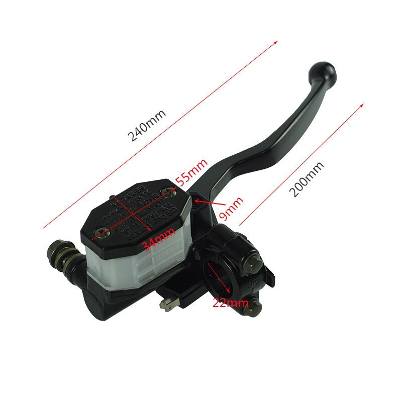 Universalcylinder motorcykel handbromspump bromsspak bromspump svart