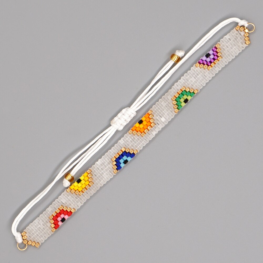 gehen2Boho Türkisch böse Auge Armband Mehrfarbig griechisch Auge Schmuck Miyuki Samen Perlen Bohemien handgefertigt gewebte Armbänder Pro Frauen: Ursprünglich Titel