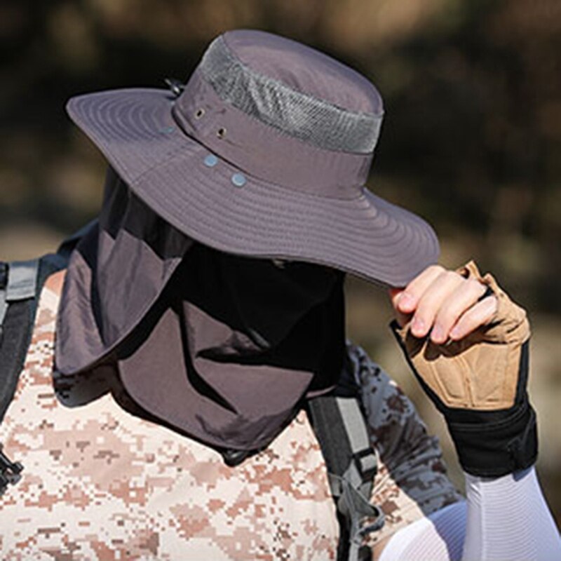 Fishing Flap Caps Men Women Quick Dry 360 Degree Sunshade UV Protection Removable Face Mask Ear Neck Cover Face Sun Cap