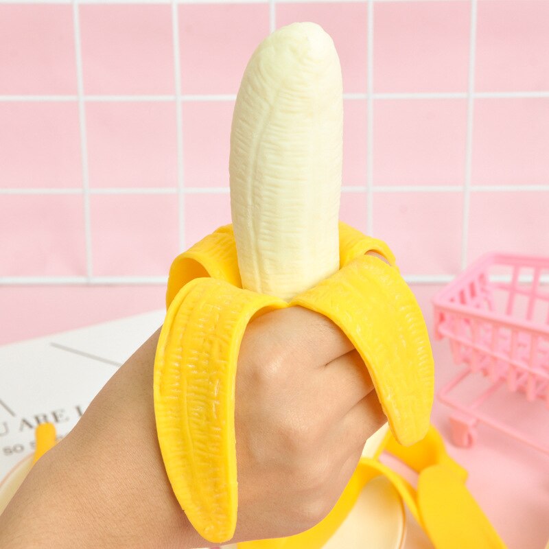 1Pc Leuke Squishy Banaan Trp Elastische Simulatie Banaan Langzaam Stijgende Squeeze Antistress Speelgoed Voor Kinderen