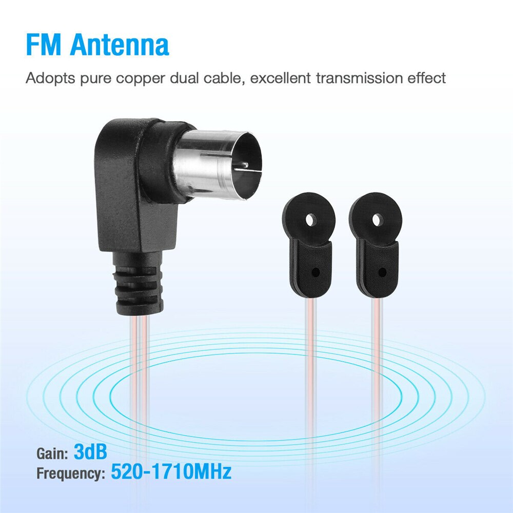 Fm-radioantenne 75 ohm dipole indendørs antenner hd antennemodtager han type f-stik til fm-radio indendørs brug