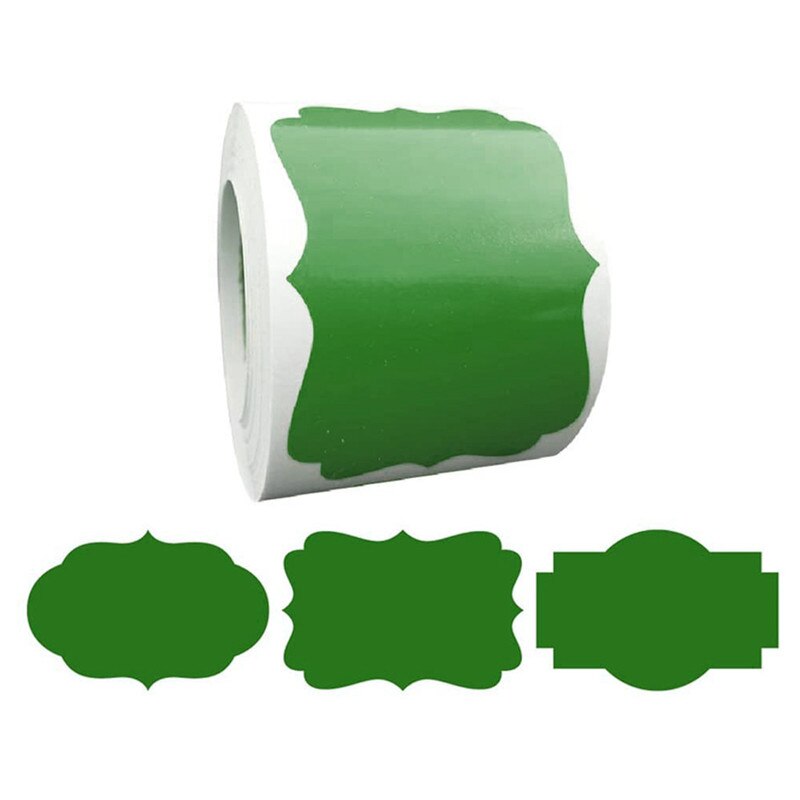 150 PCS/Roll Irregular Label Sticker Erasable Removable Waterproof Sticker for Glass Bottle Jar Spice Stickers: Green