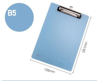 5 Colors A4 Plastic Clip Board Portable File Folder Clipboard with Hook Drawing Writing Pad Office Supplies Student Stationery: YELLOW