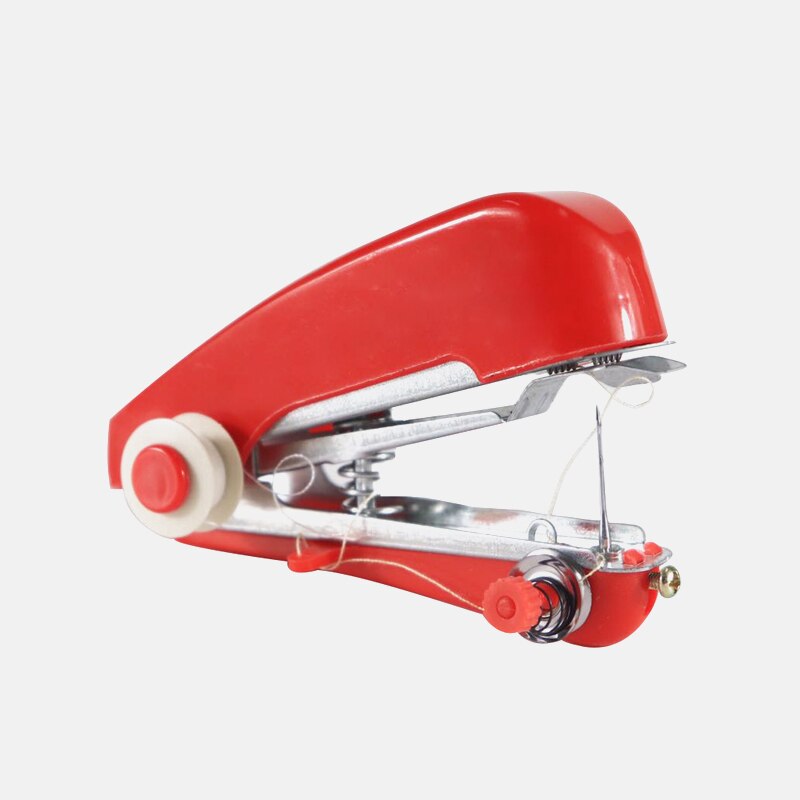 Mini Hand-Held Clothes Fabrics Sewing Machine Sewing Tools 1PC Mini Portable Needlework Cordless: Red