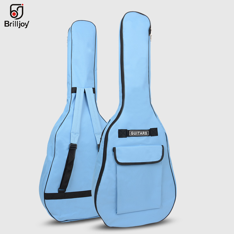 Brilljoy 40/41 Inch Oxford Fabric Acoustic Guitar Gig Bag Soft Case Double Shoulder Straps Padded Guitar Waterproof Backpack: Guitar Bag Blue