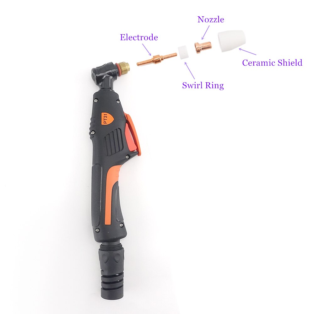40pcs Plasma Cutting Torch Consumable Cutting Extended Long Plasma Cutter Kit 40A PT31 Plasma Torch Tip Electrode Nozzle