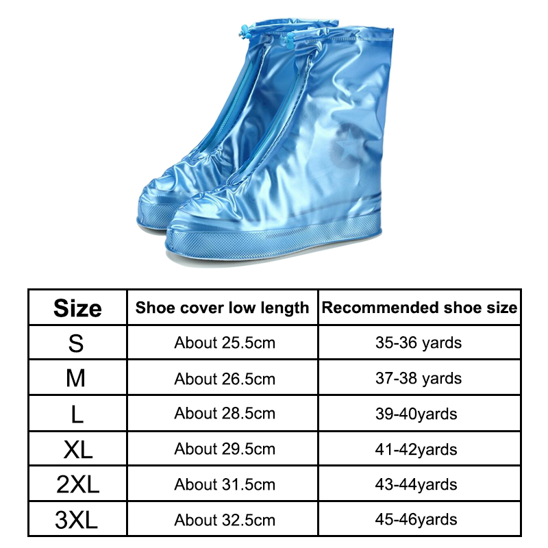 Antislip Wateproof Laarzen Unisex Regen Schoenen Cover Herbruikbare Rits Hoge Top Rainny Dag Protector Schoenen Case Dikke Regendicht boot: Blue / Xxxl