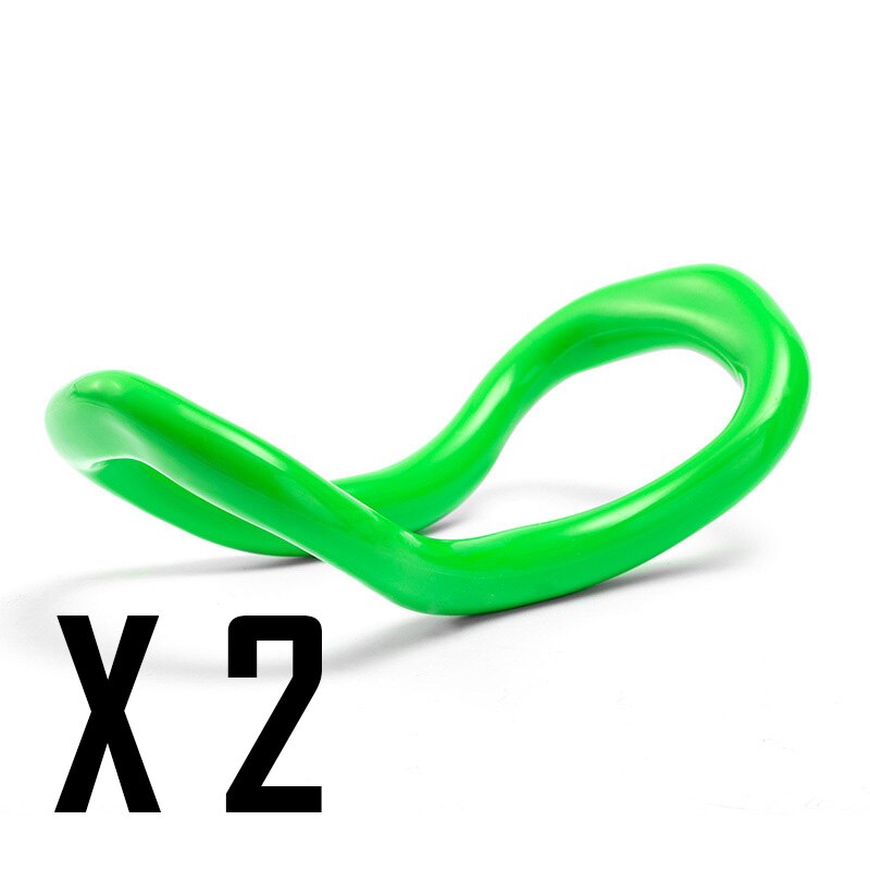 2 Pcs Yoga Cirkel Apparatuur Yoga Ring Pilates Fitness Cirkel Training Weerstand Ondersteuning Tool Kalf Thuis Training: green