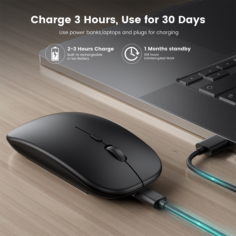 Bezprzewodowa mysz bezprzewodowa mysz komputerowa ergonomiczna Mini Usb Mause 2.4Ghz cicha mysz optyczna Macbook na laptopa