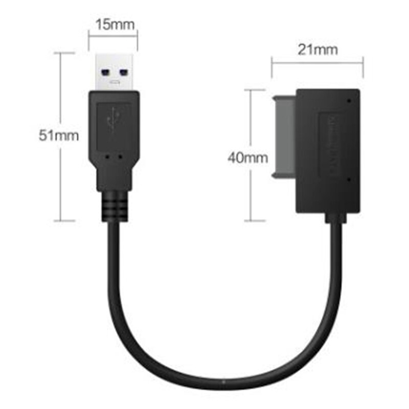 Adattatore USB PC 6P 7P CD DVD Rom convertitore SATA a USB 2.0 Slimline Sata 13 Pin Drive Cable per PC Laptop Notebook