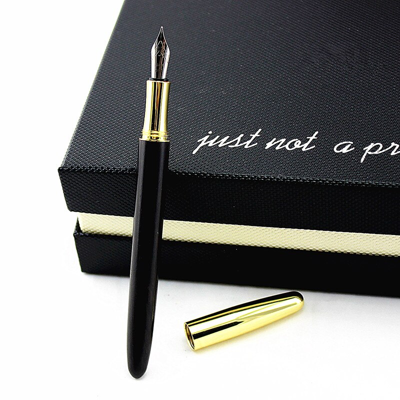 wood Fountain Pen style Wood Red barrel ink pen Office and learning luxury writing metal pen: W