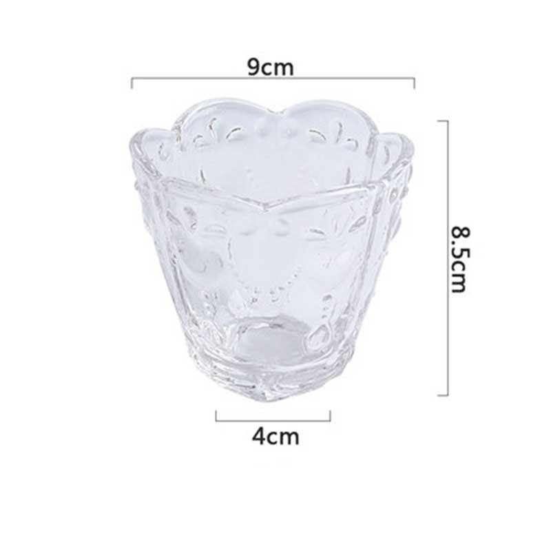 1 st kristallmuggar präglade glas retro vin juice mjölk dricksglas kök kontor fest kaffemugg drinkware 200ml: Klar