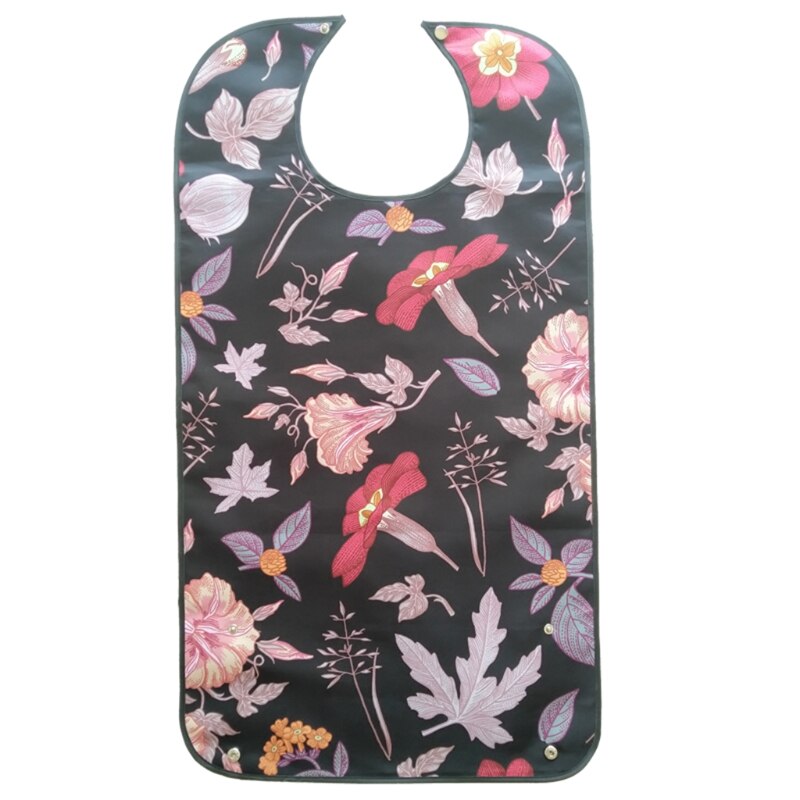Reutilizável à prova dreágua adulto elder mealtime bib vestuário derramamento protetor de ajuda à deficiência avental floral flores impressão: 11