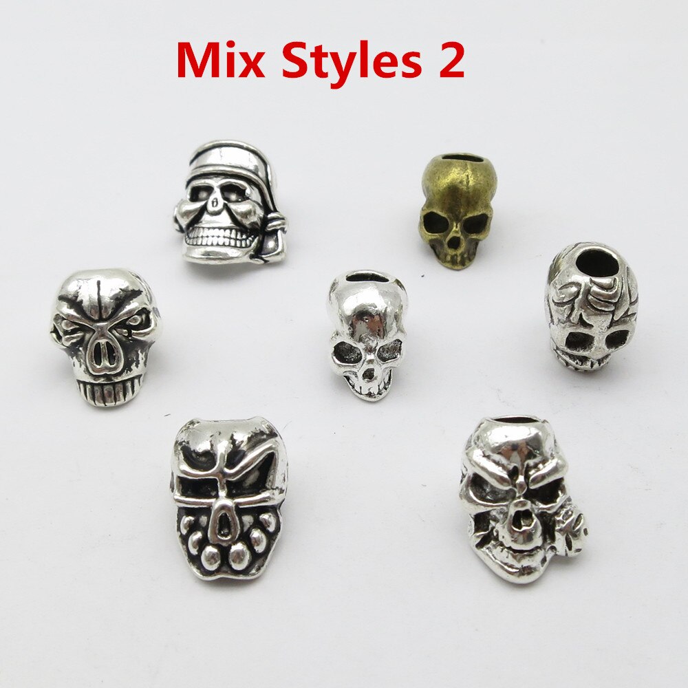 2pcs-7pcs skull styles viking hair braid dread dreadlock beard beads tube rings approx 4.5-5.5mm hole for hair accessories: 7pcs Mix Styles 2