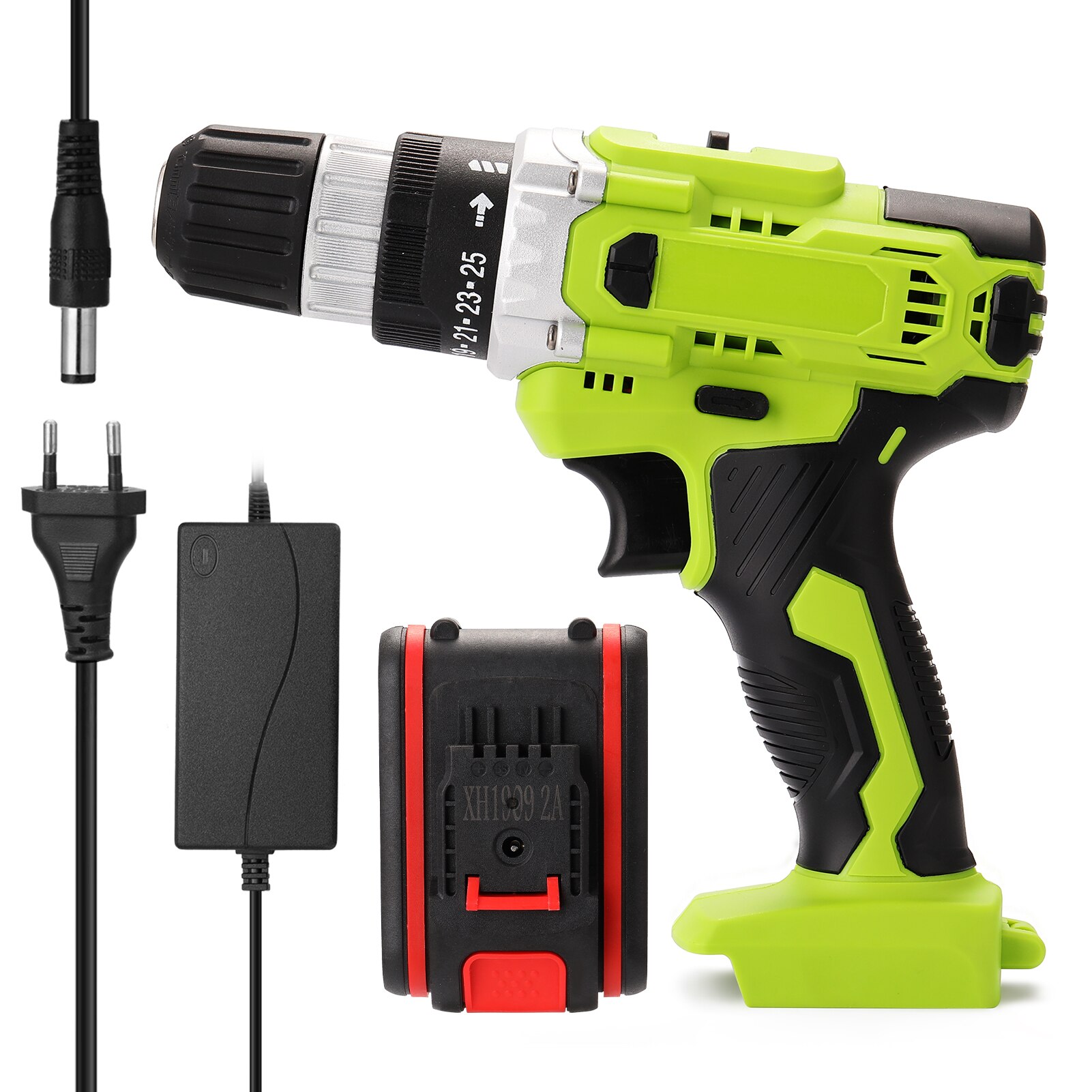 21V Cordless Screwdriver Mini Rotary tool Electric Cordless Drill High-power Lithium Battery Wireless Rechargeable Hand Drills: 1PC Battery EU Plug