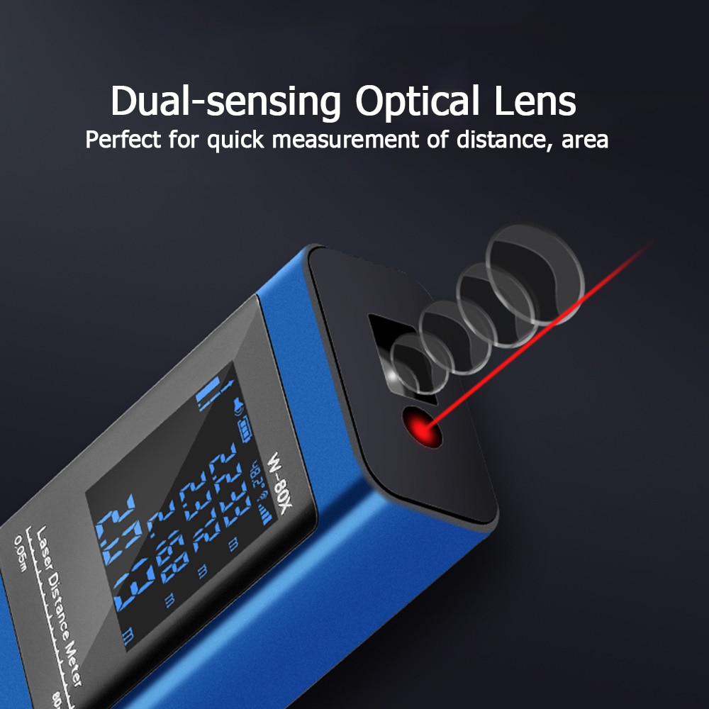 Handheld Rangefinder Digital Mini Distance Measuring Meter Electronic Space Measurement Device for Area Volume Distances