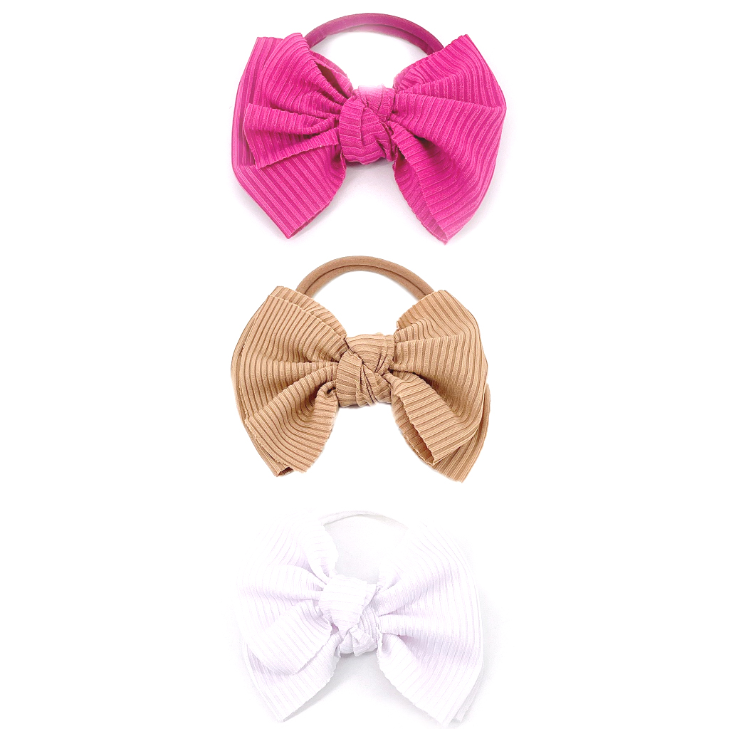 3 Stks/set Baby Haar Strikken Nylon Hoofdband Voor Meisjes Schattige Kinderen Zachte Elastische Nylon Haarband Kinderen Haar Accessoires Kids hoofddeksels: 4