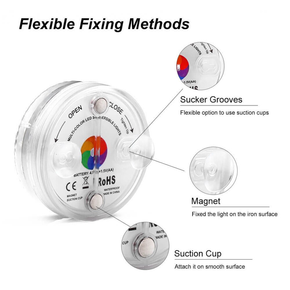 13 LED Remote Control Submersible Light IP68 Waterproof Battery Operated Lamp Multi Color Submersible LED Underwater Light