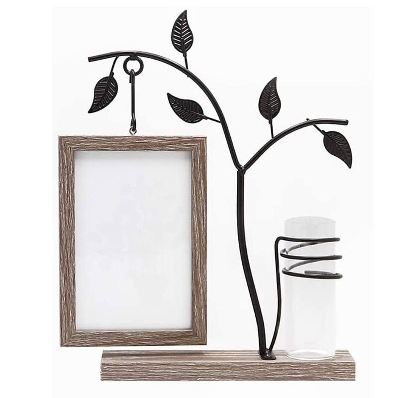 Family Piture Frame 4x6 Vertical Metal Tree Desk Photo Frames with Glass Terrari D0AD: Light Grey