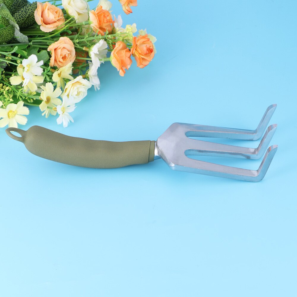 Bend-proof Small Hand Cultivator Soil Tiller Aluminum Hand Fan Rake Lightweight Ergonomic Comfortable Grip Handle for Turning th