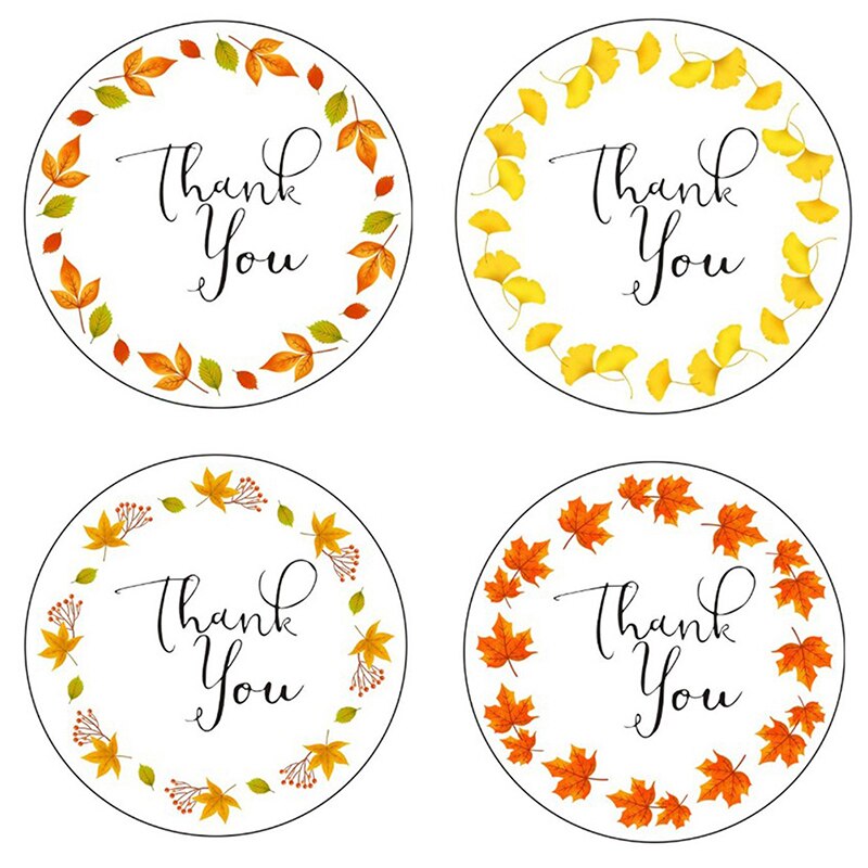 120 stuks /10 vellen bedankstickers herfstbloemen zegellabels rond label voor kerstdecoratie sticker