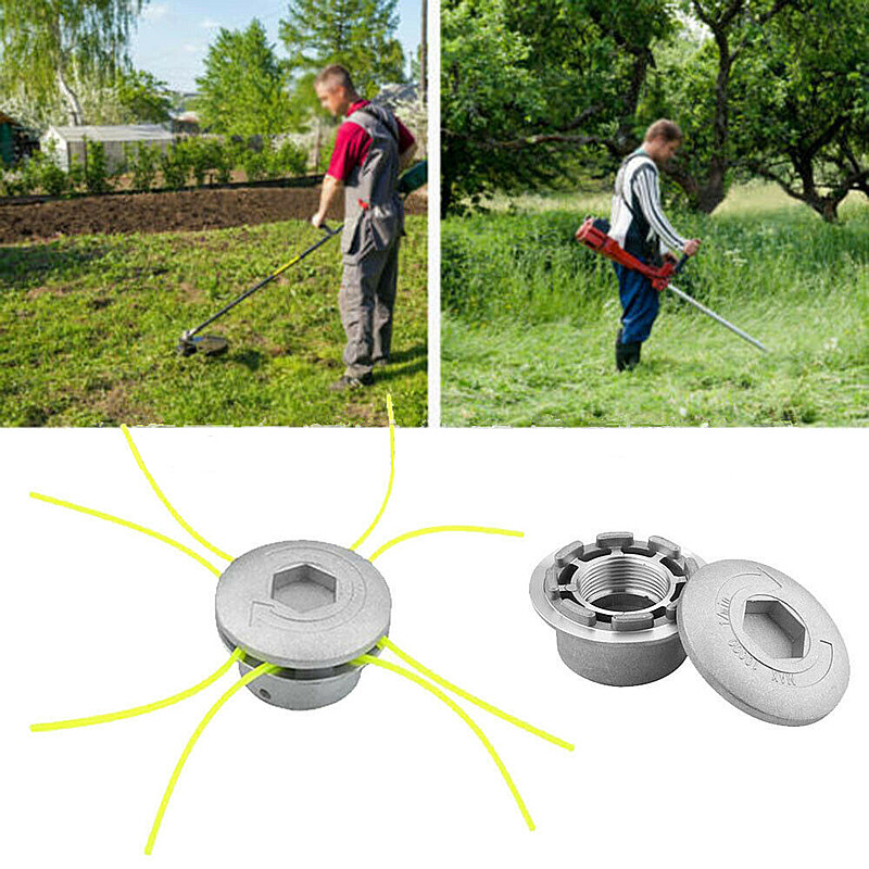 Universal Aluminium Alloy Trimmer Head String Set Garden Grass Brush Cutter Strimmer Head for Lawn Mower Accessories
